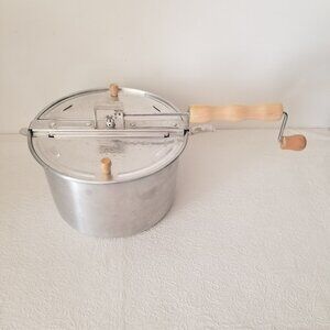 WHIRLEY POP Popcorn Popper Hand Crank Wabash Valley Farms Stovetop 6 Quart